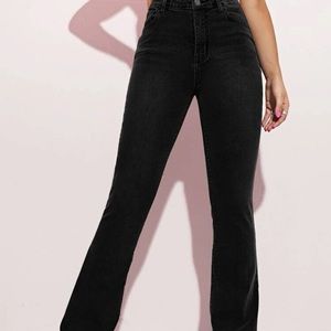 Bleach Wash High-Rise Flare Leg Jeans